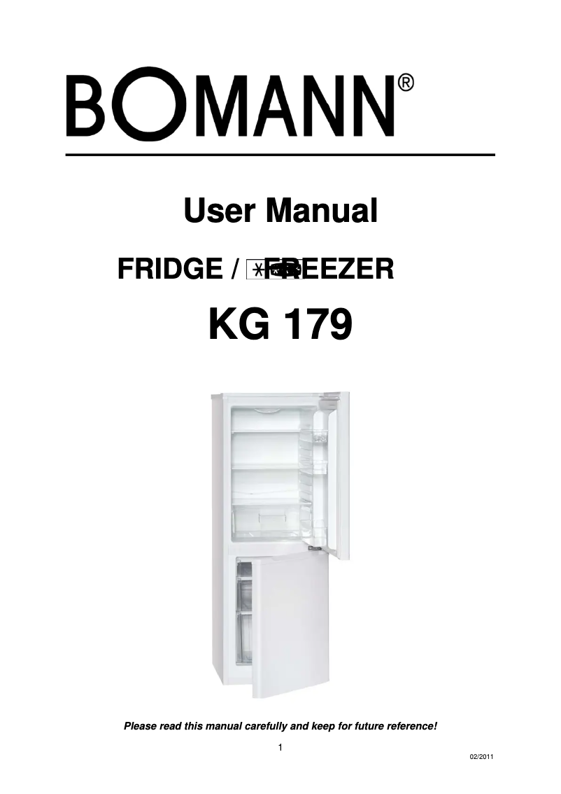 Page n°1 - Manuel utilisateur Bomann KG 179