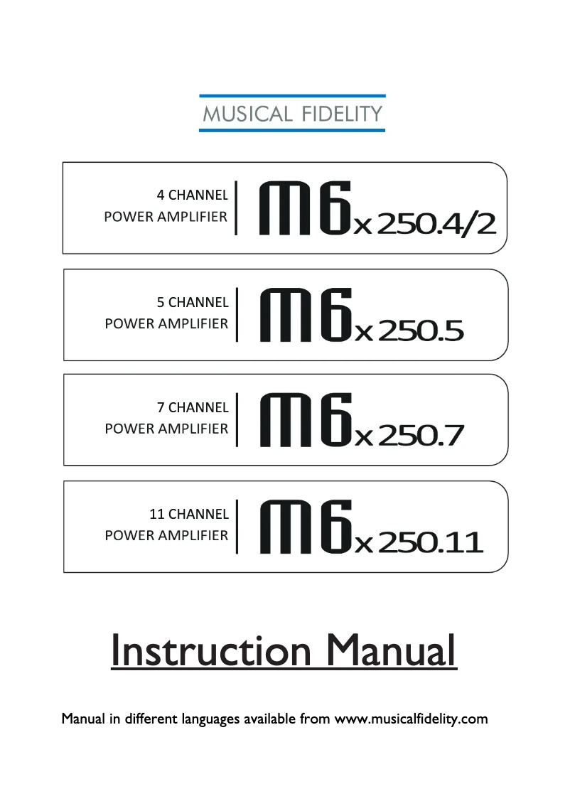 Image de la première page du manuel de l'appareil M6x 250.7