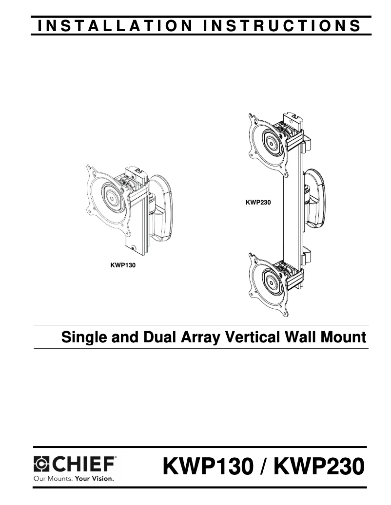 Page n°1 - Manuel utilisateur Chief KWP130B