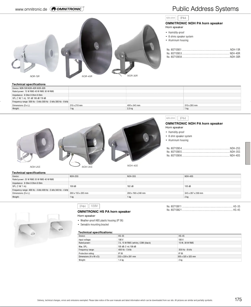 Page n°1 - Catalogue Omnitronic NOH-40R