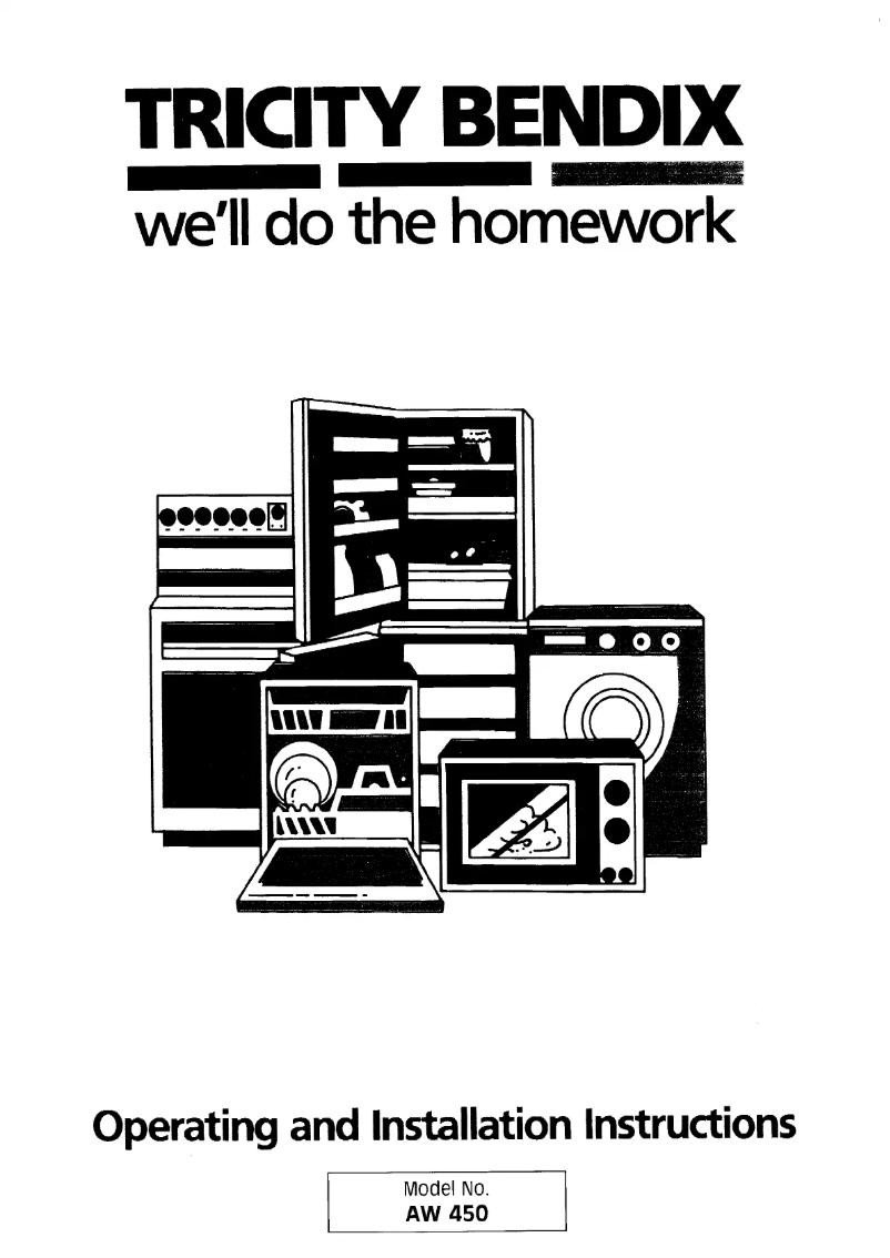 Page 1 de la notice Manuel utilisateur Tricity Bendix AW 450