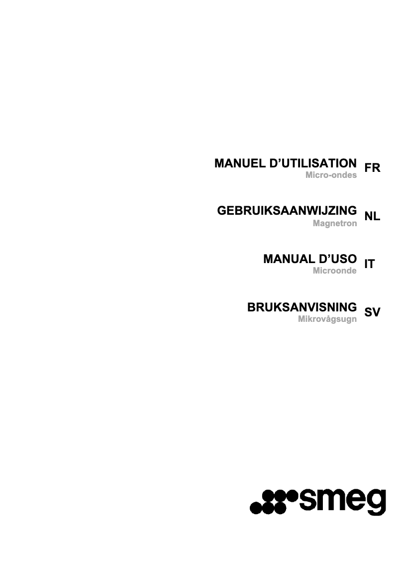 Página 1 del manual Manual de instrucciones Smeg FMI120N2