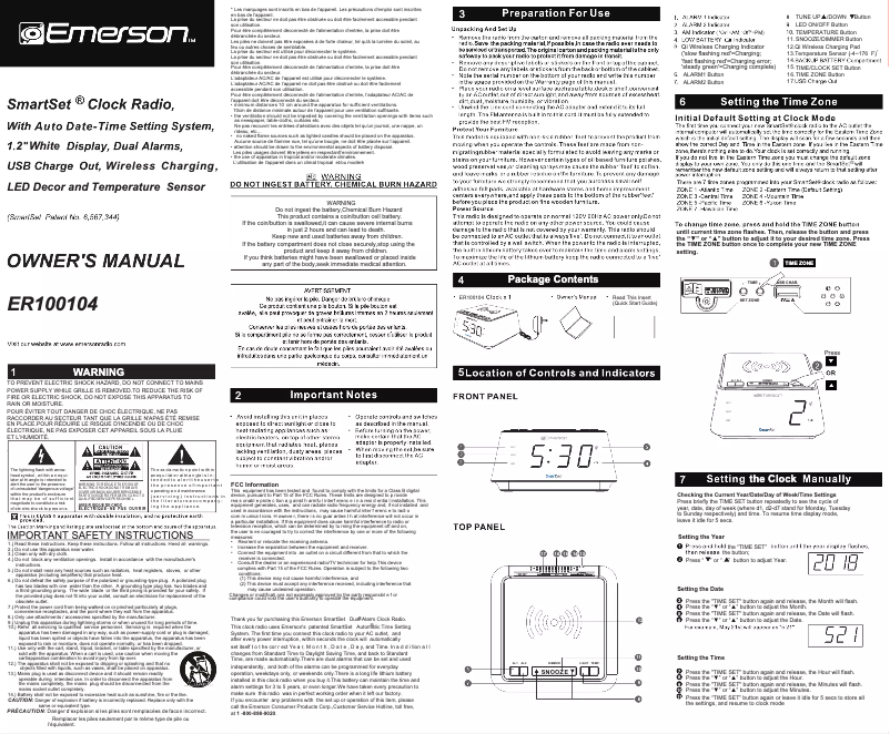 Page n°1 - Manuel utilisateur Emerson ER100104