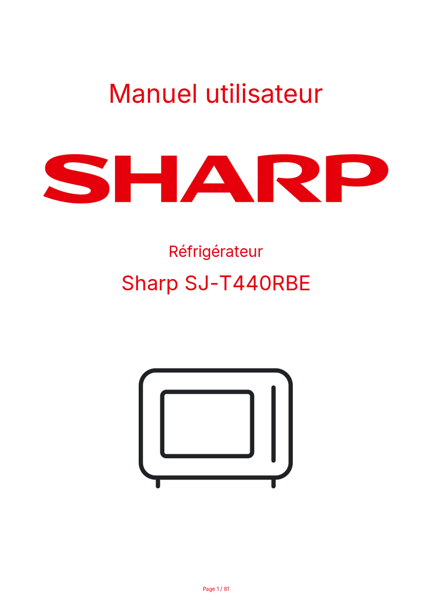 Image de la première page du manuel de l'appareil SJ-T440RBE
