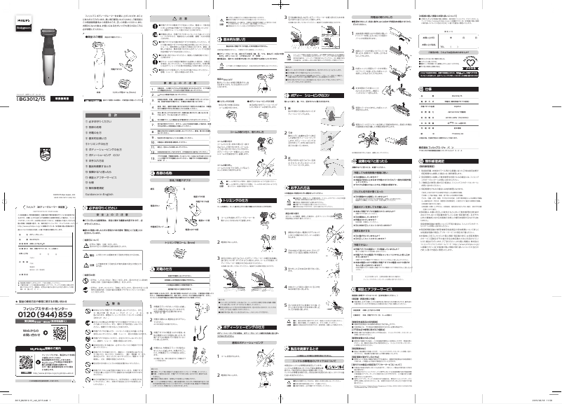 Page n°1 - Manuel utilisateur Philips Bodygroom Series 3000 BG3012