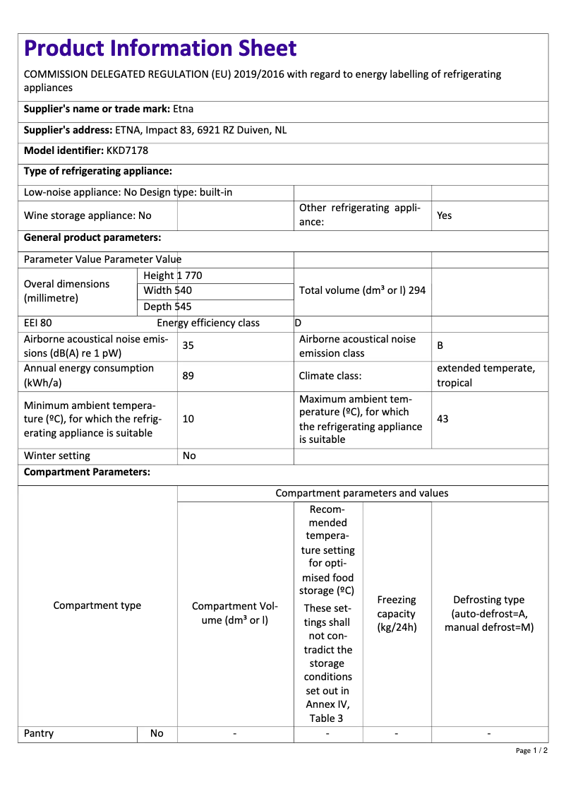 Image de la première page du manuel de l'appareil KKD7178