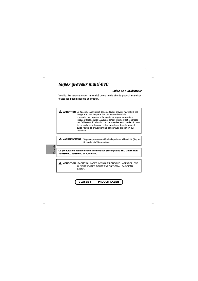 Image de la première page du manuel de l'appareil GSA-H58N