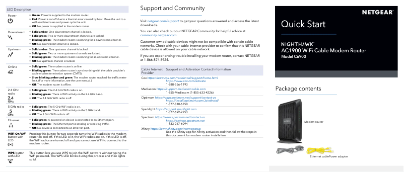 Image de la première page du manuel de l'appareil Nighthawk C6900