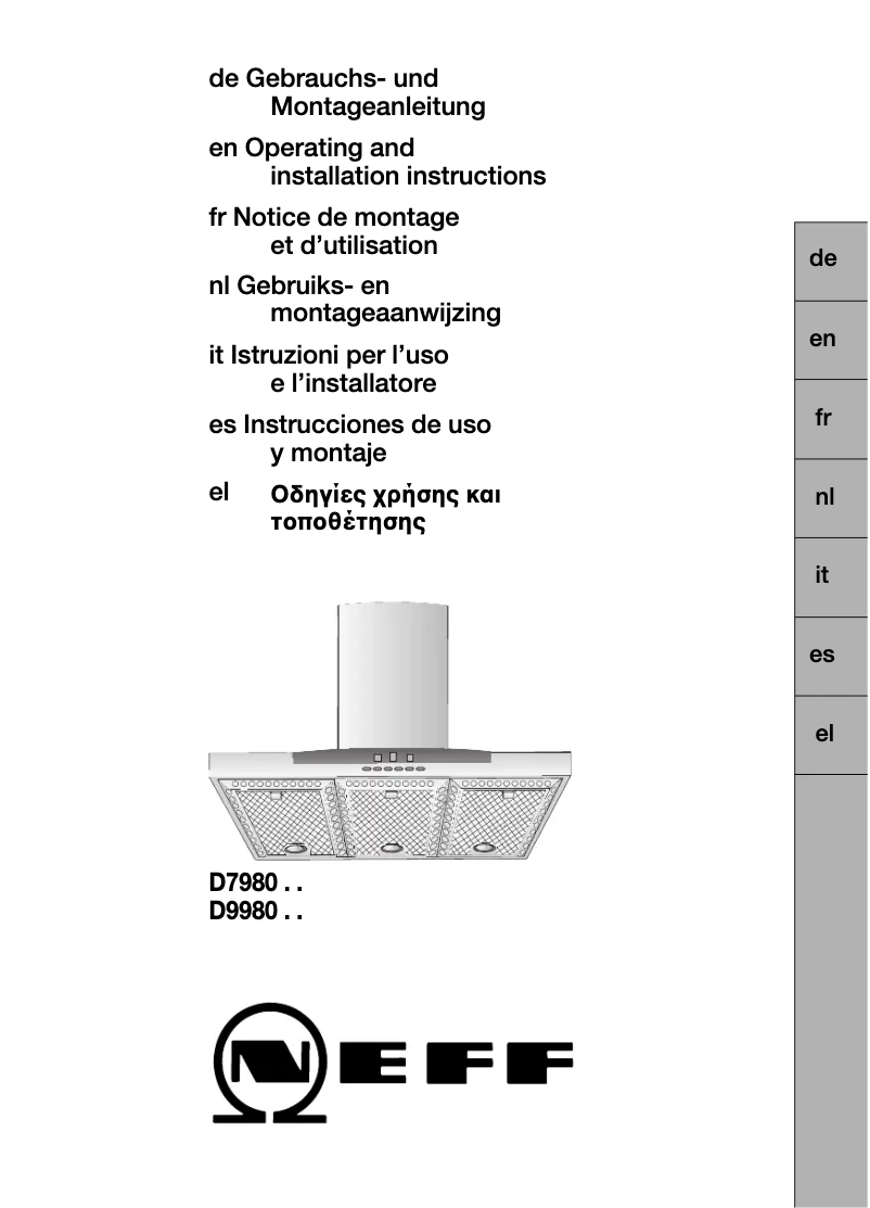 Page 1 de la notice Manuel utilisateur Neff D9980N1