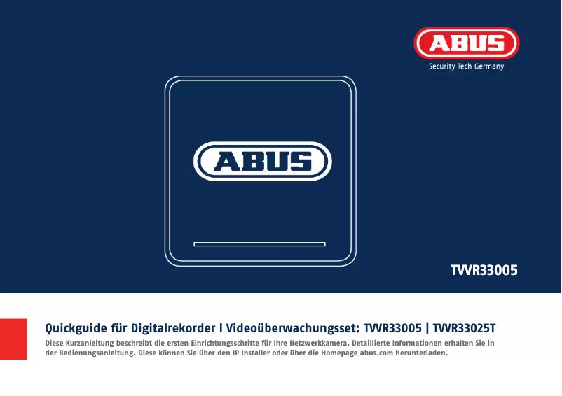 Page 1 of the manual User Manual Abus TVVR33005
