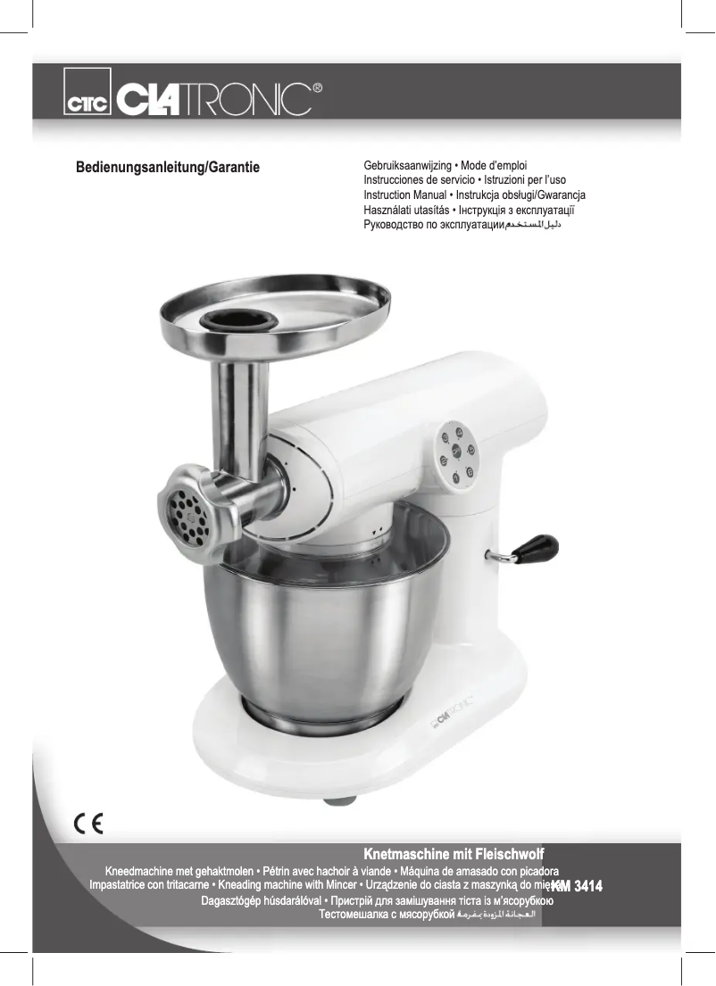 Page 1 de la notice Manuel utilisateur Clatronic KM 3414