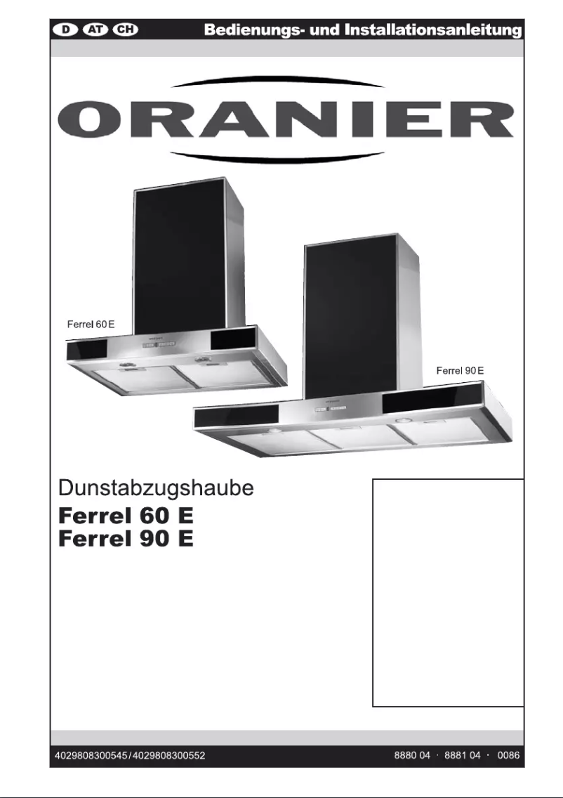 Page n°1 - Manuel utilisateur Oranier Ferrel 60 E