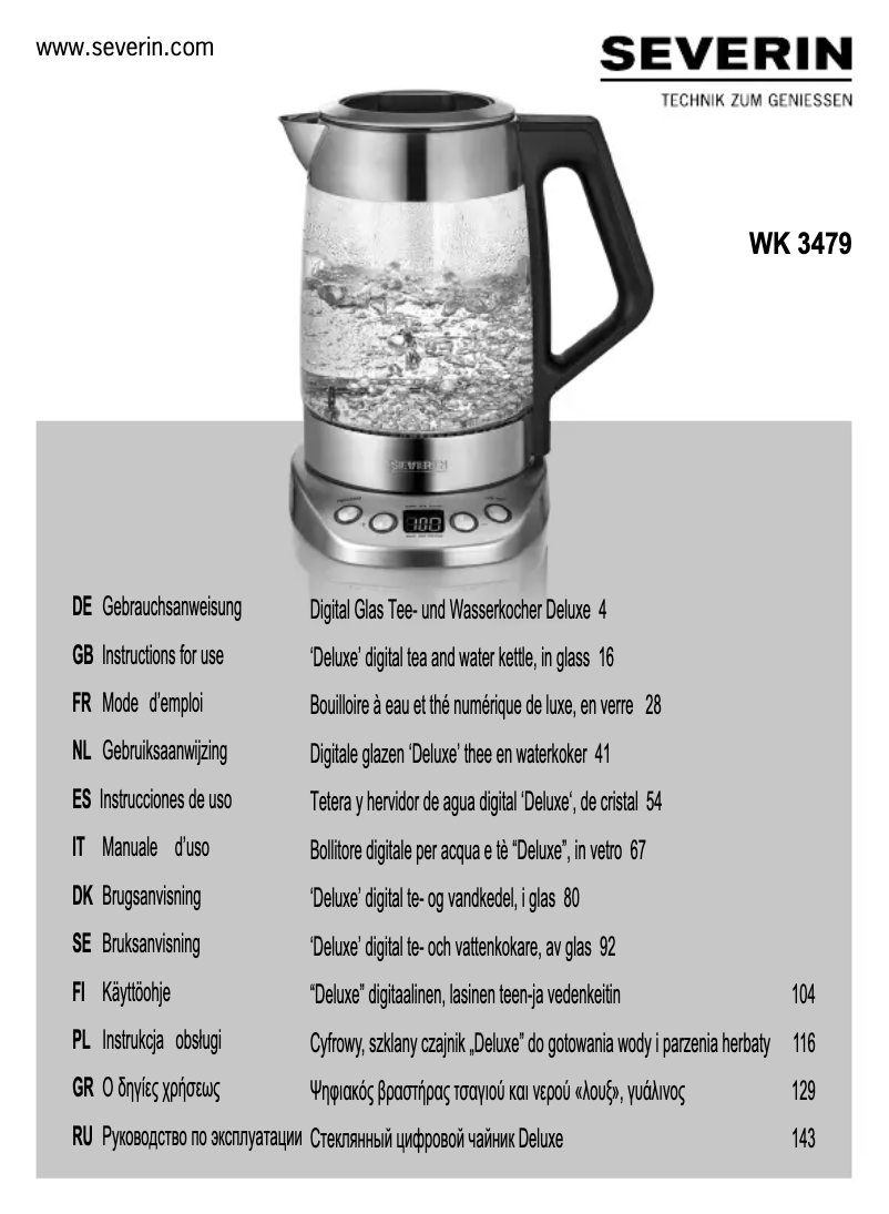 Image de la première page du manuel de l'appareil WK 3462
