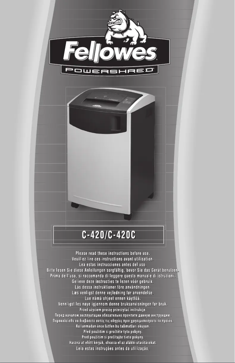 Page 1 de la notice Manuel utilisateur Fellowes Powershred C-420