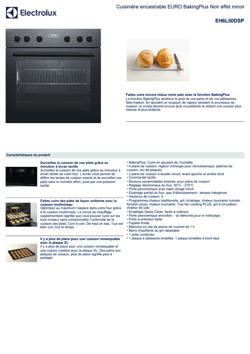 Page n°1 - Fiche technique Electrolux EH6L50DSP