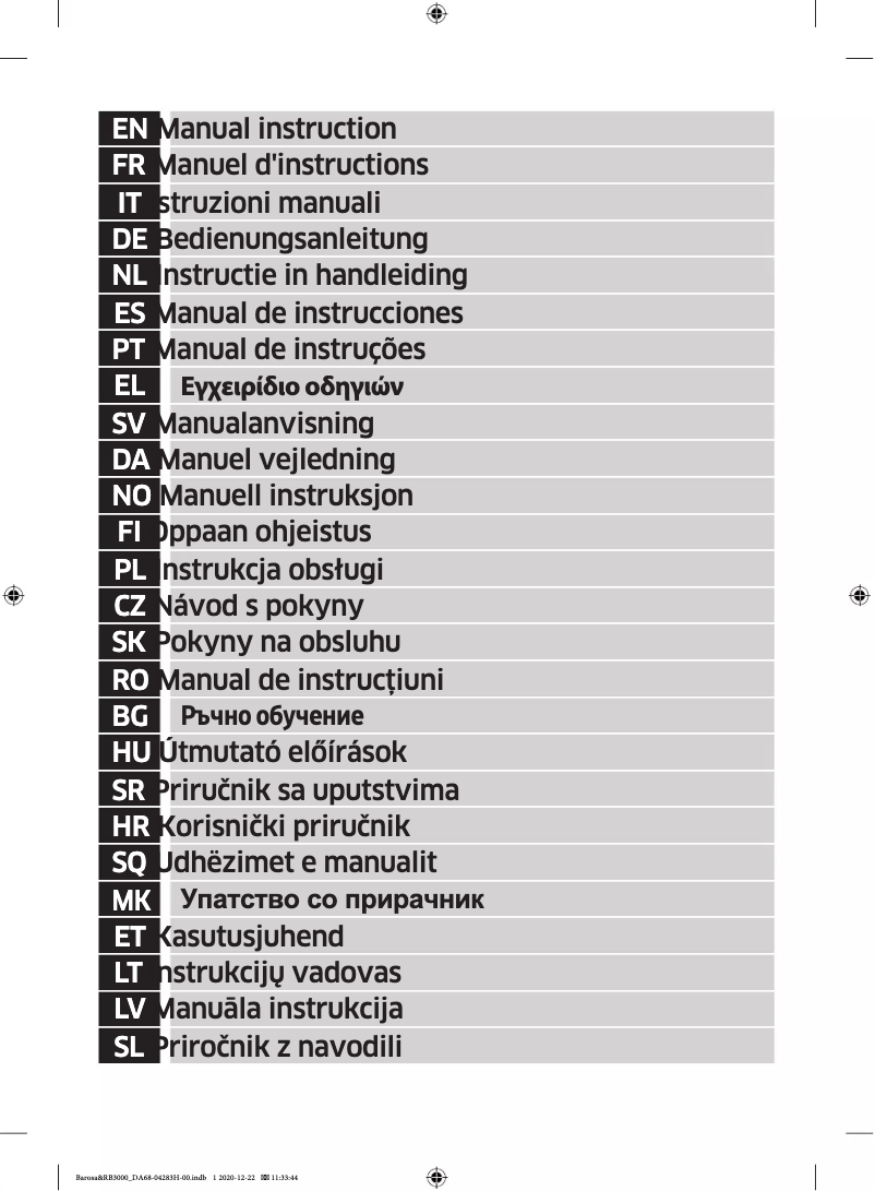 Página 1 del manual Manual de usuario Samsung RB38C600ESA