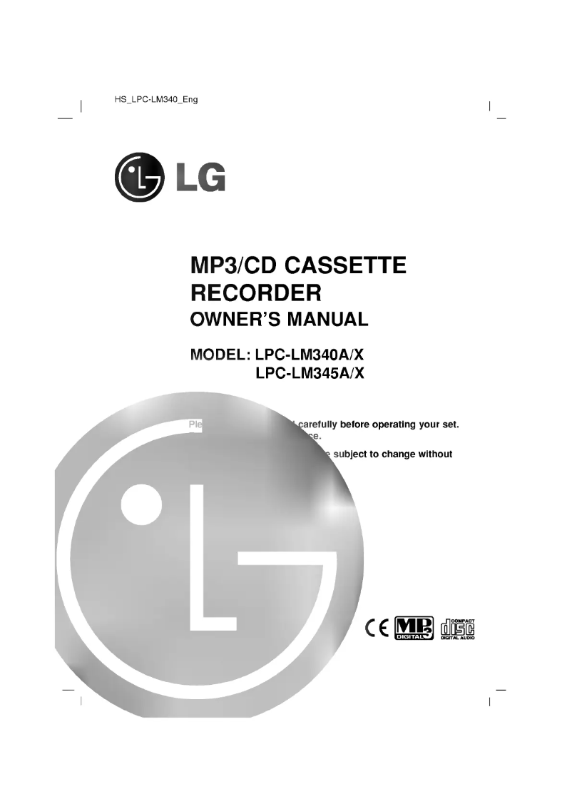 Página 1 del manual Manual de usuario LG LPC-LM340