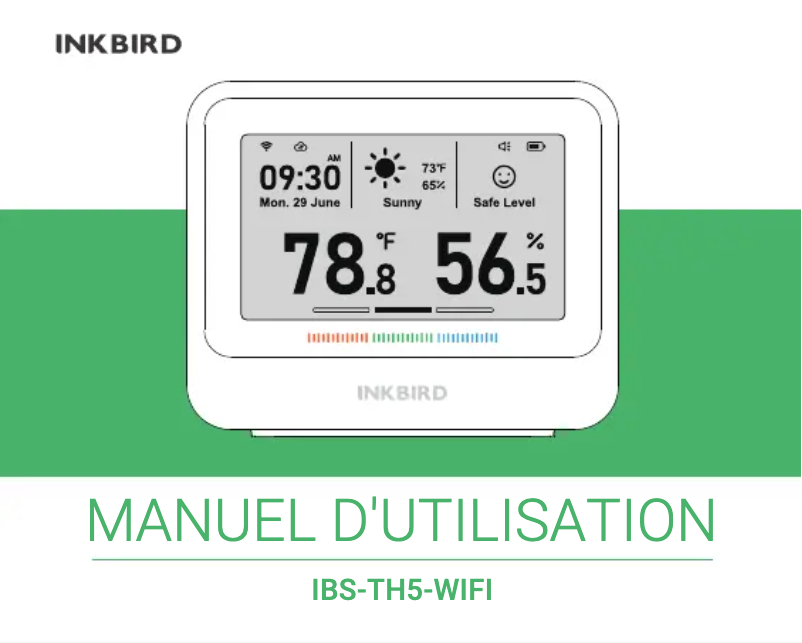 Page 1 de la notice Manuel utilisateur Inkbird IBS-TH5-WiFi