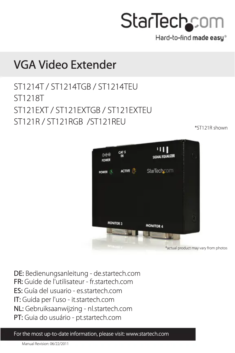 Page 1 de la notice Manuel utilisateur StarTech.com ST121RGB