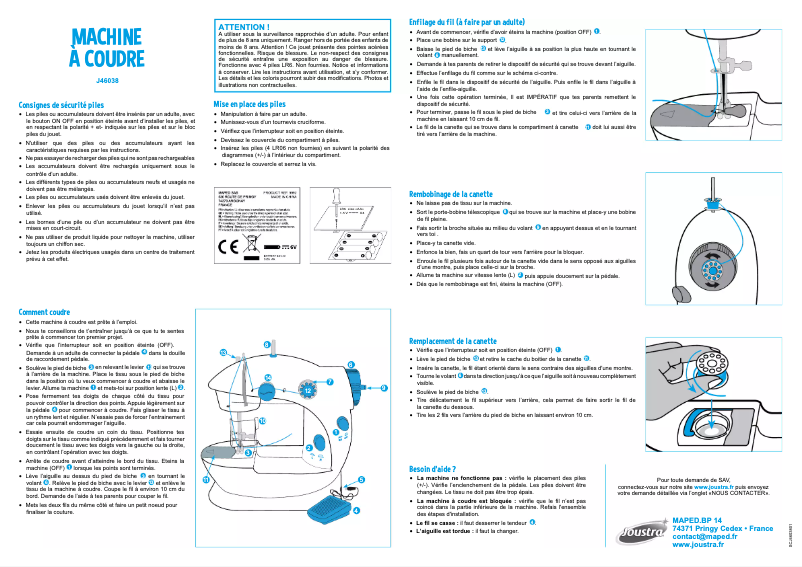 Page 1 de la notice Manuel utilisateur Joustra J46038