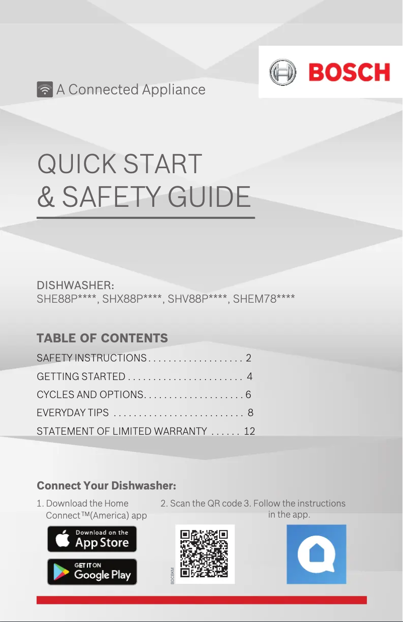 Page 1 de la notice Manuel utilisateur Bosch SHV88PZ63N