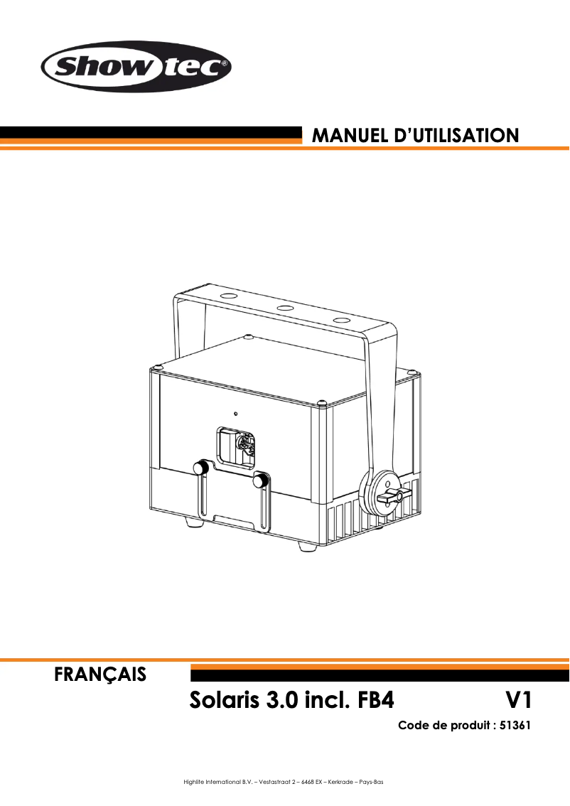 Page n°1 - Manuel utilisateur Showtec Solaris 3.0