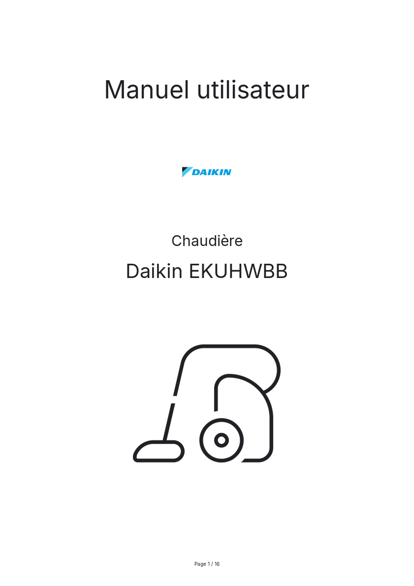 Page n°1 - Manuel utilisateur Daikin EKUHWBB