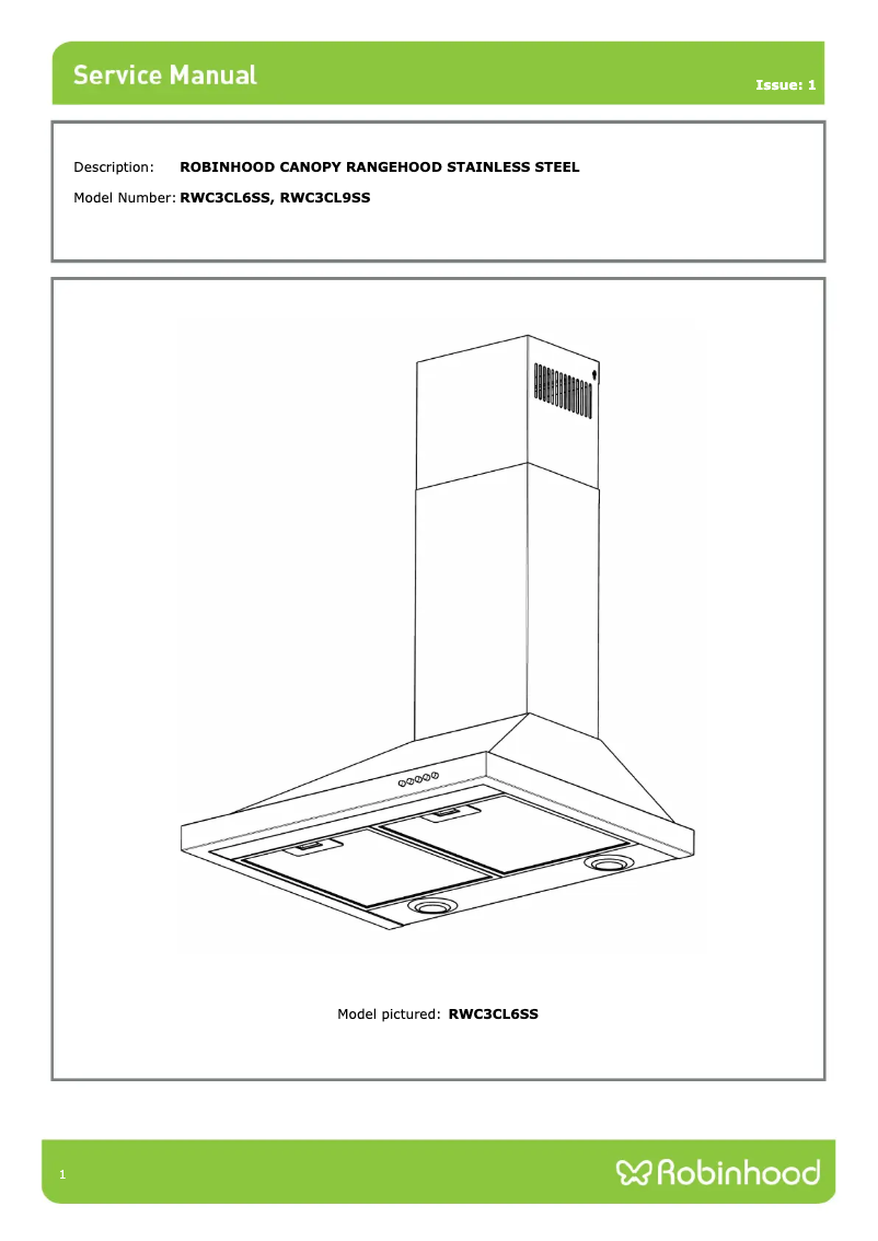Page n°1 - Manuel utilisateur Robinhood RWC 900