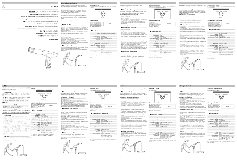 Page 1 de la notice Manuel utilisateur Audio-Technica AT2031