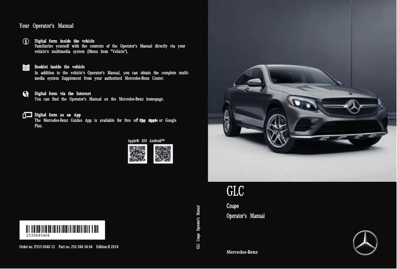 Page 1 de la notice Manuel utilisateur Mercedes-Benz GLC Coupe (2018)