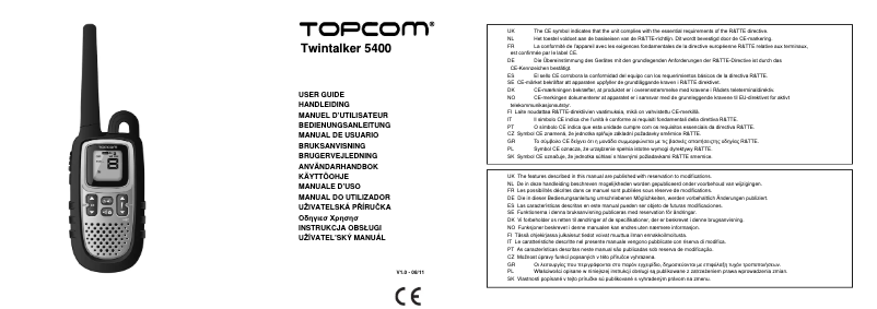 Page n°1 - Manuel utilisateur TriStar RC-6403