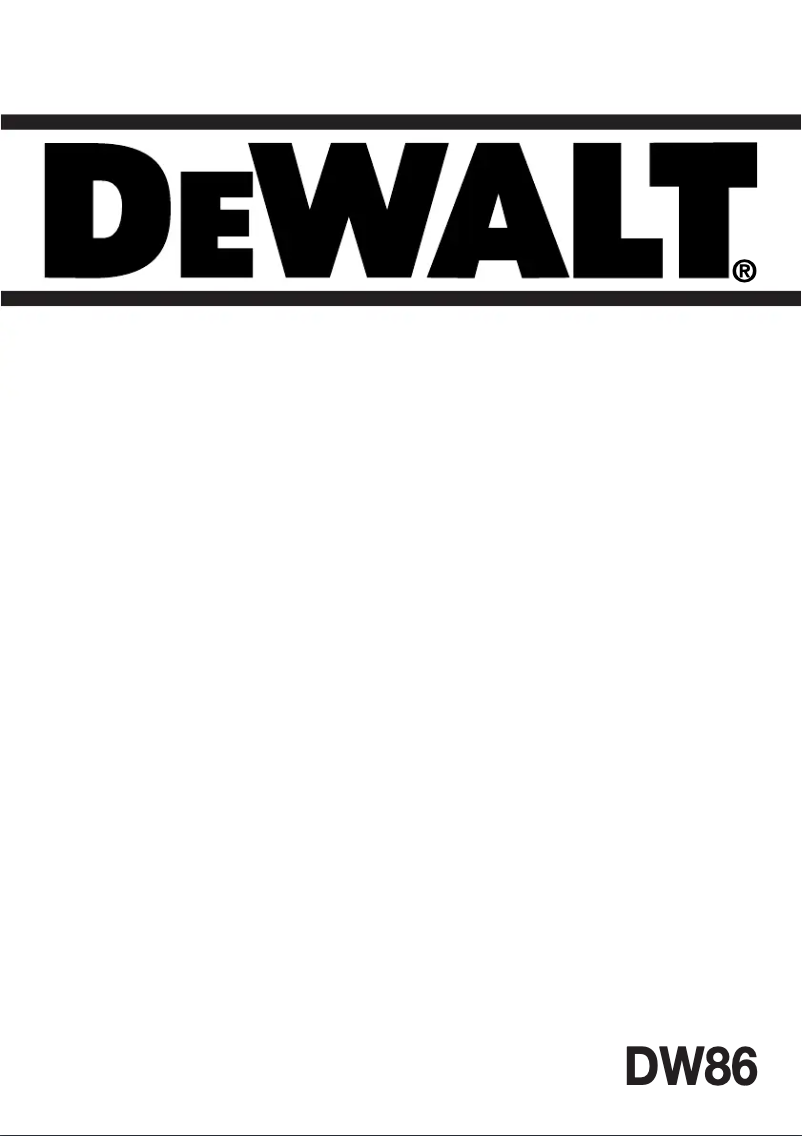 Page 1 de la notice Manuel utilisateur DeWalt DW86