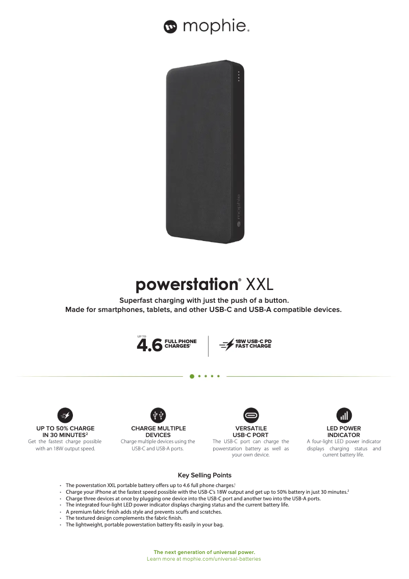 Page n°1 - Manuel utilisateur Mophie Powerstation XXL