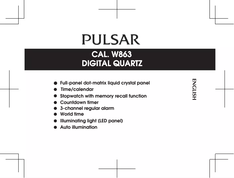 Image de la première page du manuel de l'appareil W863