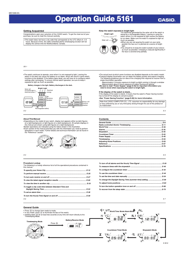 Page 1 de la notice Manuel utilisateur Casio Radio Controlled LCW-M170DB-1AER