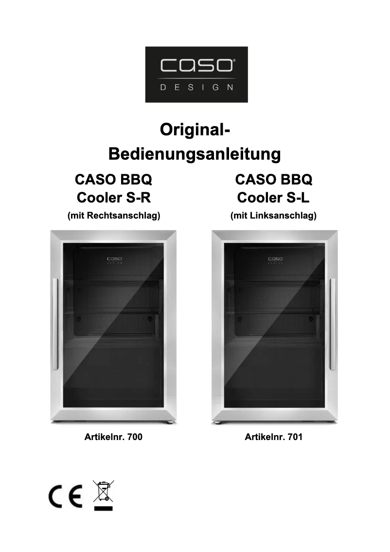 Page 1 de la notice Manuel utilisateur Caso BBQ Cooler Black S-L