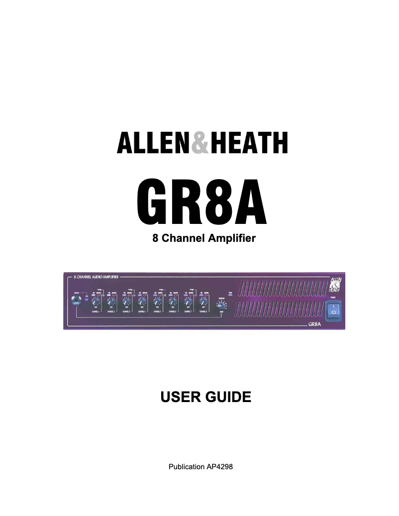 Página 1 del manual Manual de usuario Allen & Heath GR8A