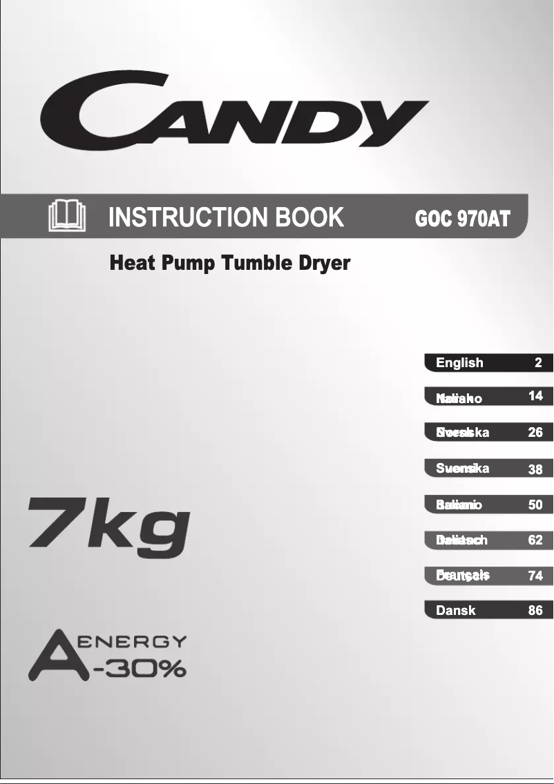 Page 1 de la notice Manuel utilisateur Candy GOC 970 AT