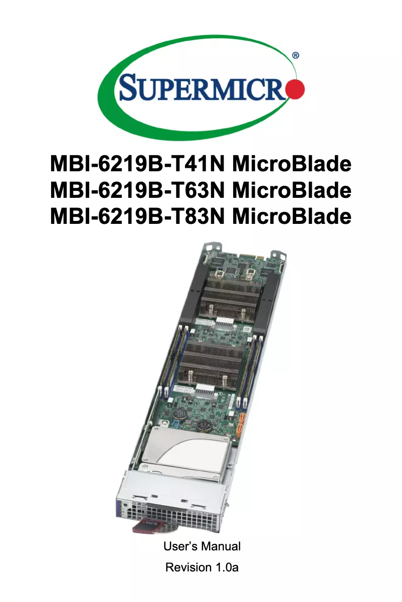Image de la première page du manuel de l'appareil MicroBlade MBI-6219B-T63N