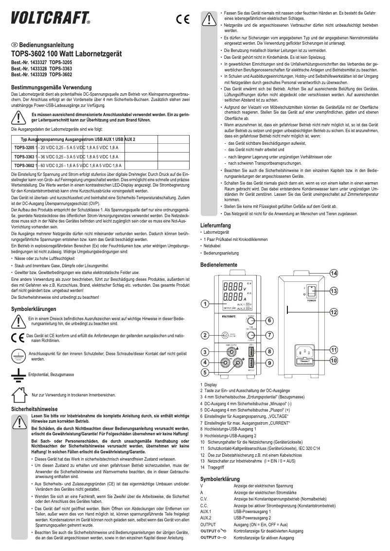Image de la première page du manuel de l'appareil TOPS-3205