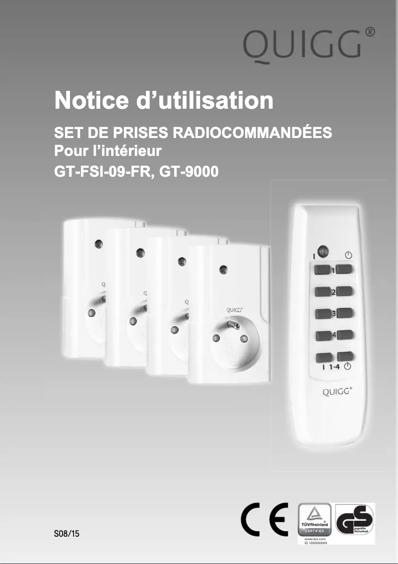 Page n°1 - Manuel utilisateur Quigg GT-FSI-09-FR