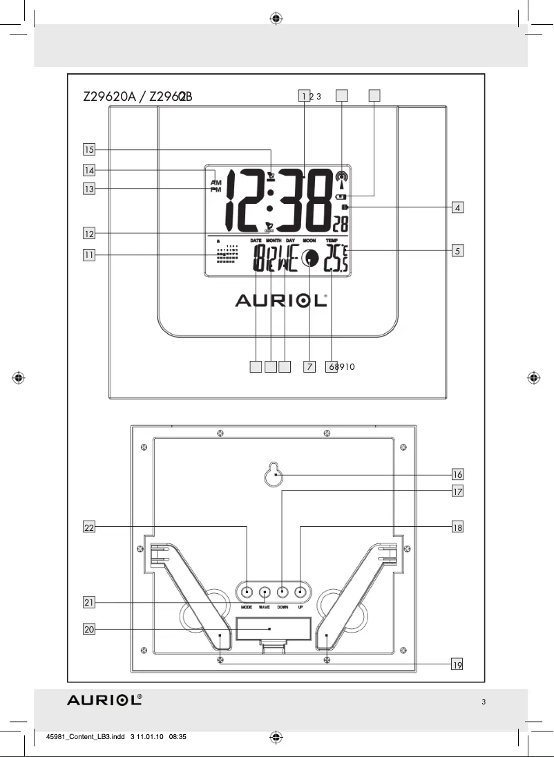 Page 1 de la notice Manuel utilisateur Auriol Z29620