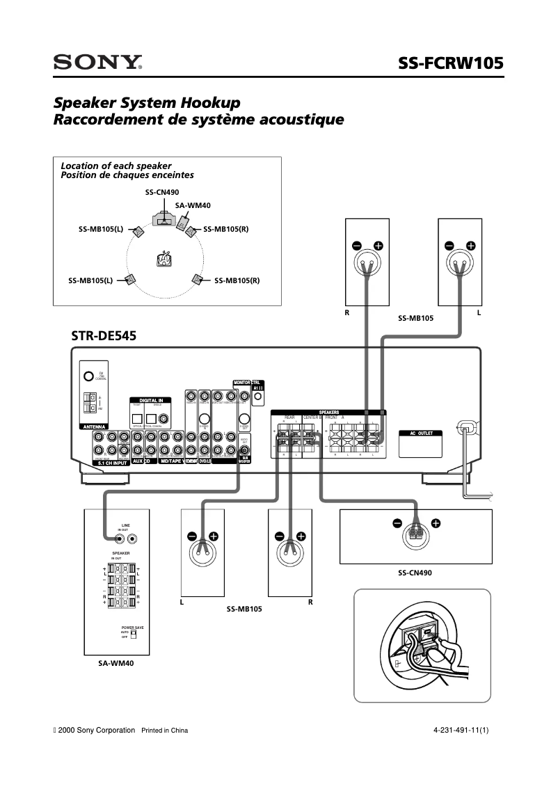Página 1 del manual Manual de usuario Sony SS-FCRW105