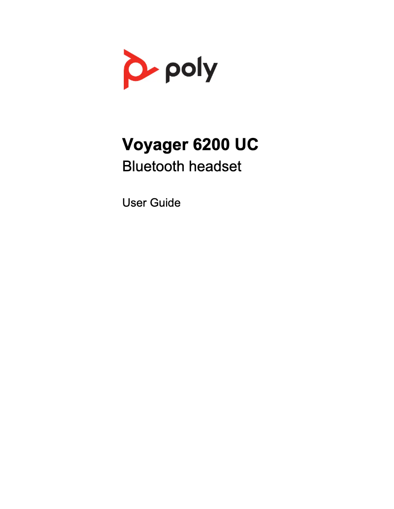 Page n°1 - Manuel utilisateur Plantronics Voyager 6200 UC