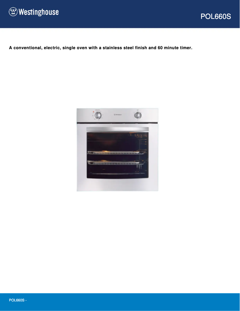 Page n°1 - Fiche technique Westinghouse POL660S