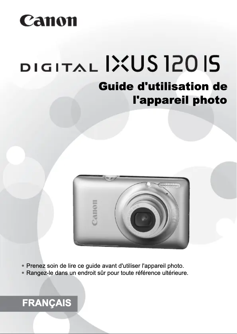 Image de la première page du manuel de l'appareil Digital IXUS 120 IS