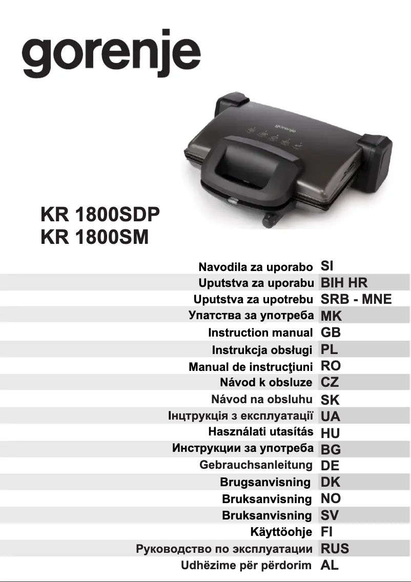 Page 1 de la notice Manuel utilisateur Gorenje KR1800SDP