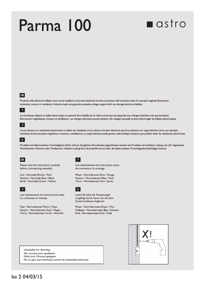 Page n°1 - Manuel utilisateur Astro Parma
