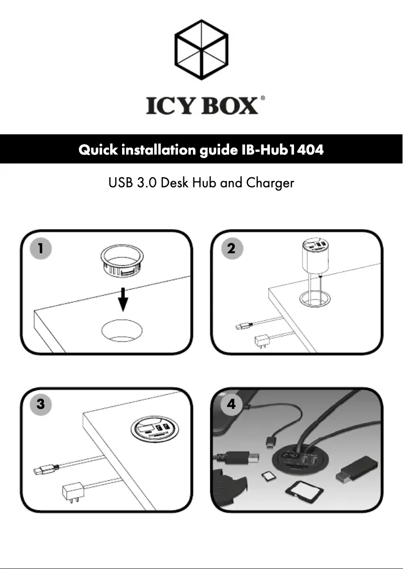 Page n°1 - Mode d'emploi Icy Box IB-HUB1404