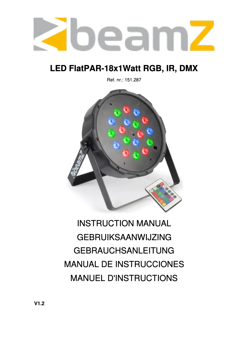 Image de la première page du manuel de l'appareil FlatPAR 151.287
